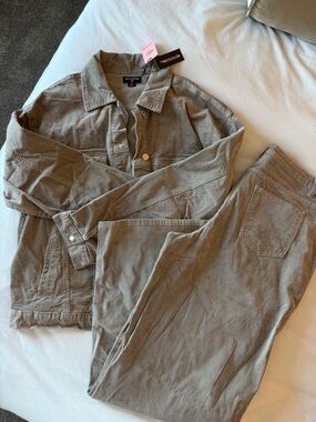 PrettyLittleThing Taupe Corduroy Shirt